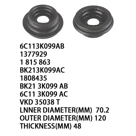 Strut Mount Bearing for Ford 6c113K099ab 1377929 1815863 Bk213K099AC 1808435 Bk213K099ab